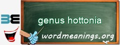 WordMeaning blackboard for genus hottonia